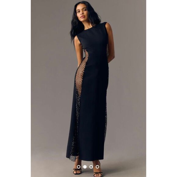 Anthropologie Delfi Collective Sleeveless Sheer-Side Maxi Dress Size L - Picture 1 of 11